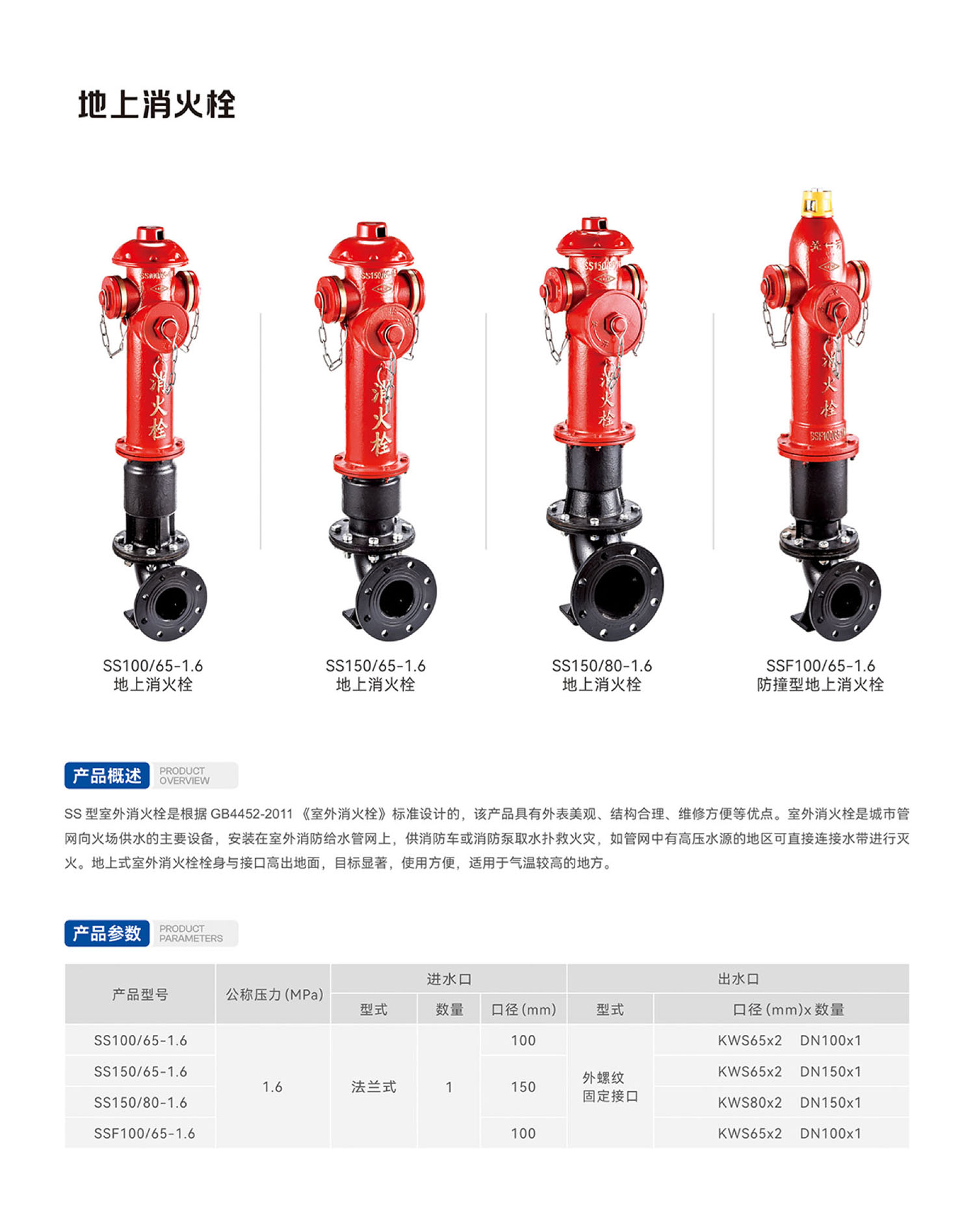 SS100/65-1.6地上消火栓